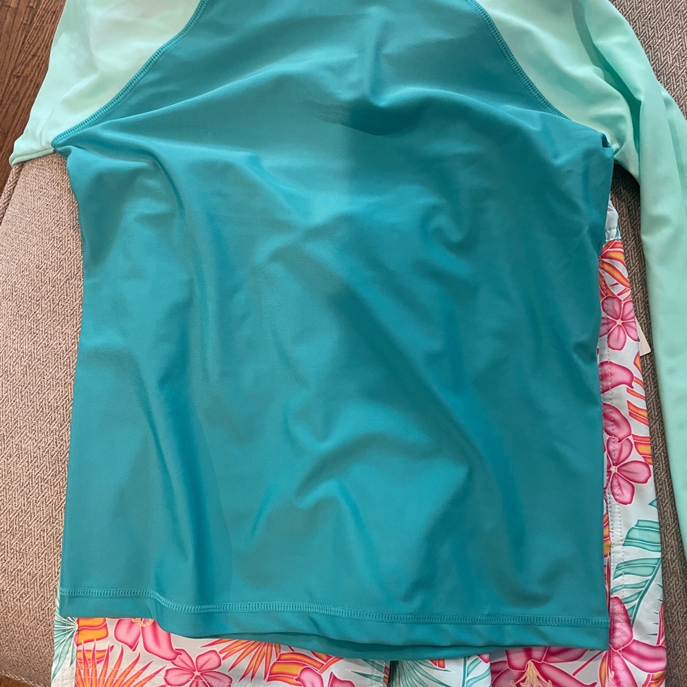 Kids Teal Rashguard Set